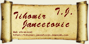 Tihomir Jančetović vizit kartica